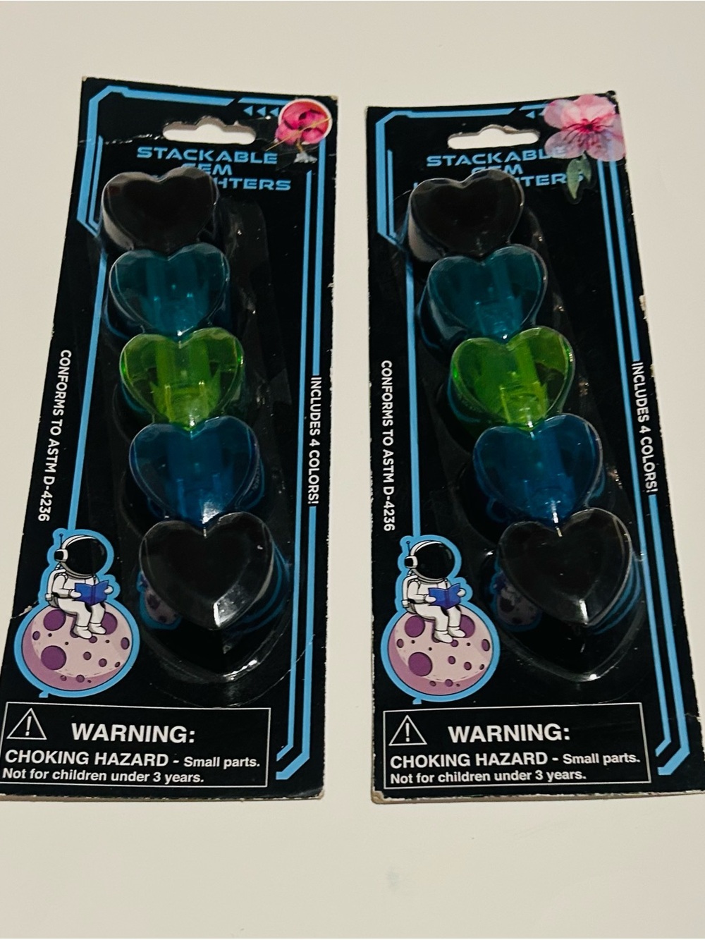 New 2 Stackable Highlighters 5 Mini Highlighters Each Package Heart Shaped